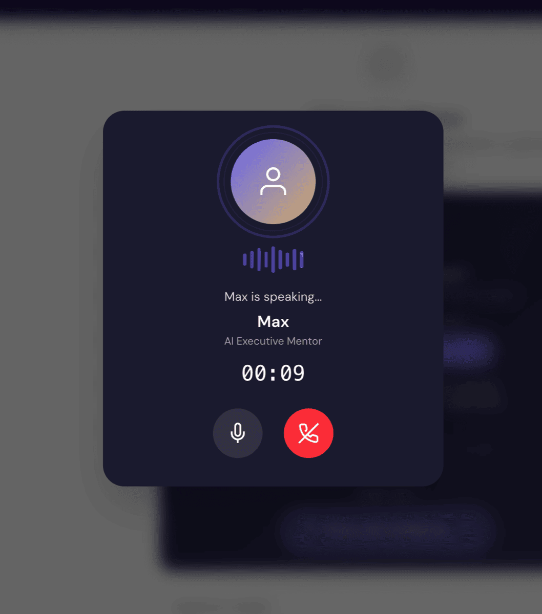 Live voice call with the AI Executive Mentor